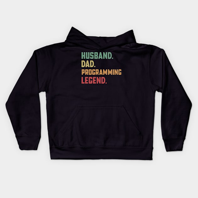 Husband Dad Programming Legend coding Kids Hoodie by qwertydesigns